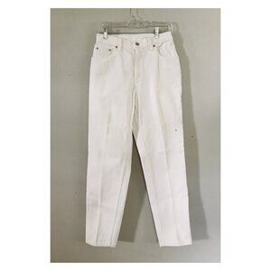 VTG Levi's White 550 Jeans Sz 8 Misses Made in USA Red Teg Relaxed Tapered